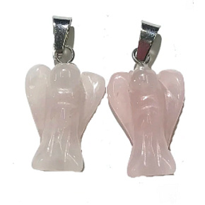 Prívesok anjel strážny Rosie prírodný kameň, ručne brúsený 2 - 2,2 cm, kameň lásky