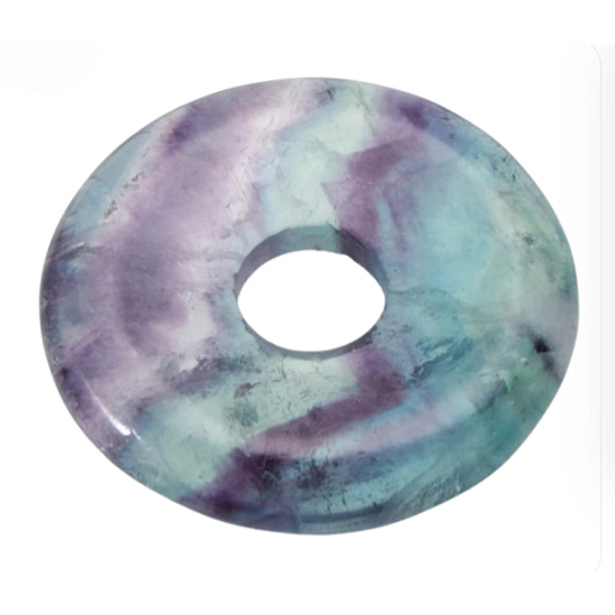 Fluorit Rainbow Donut prírodný kameň 30 mm, kameň géniov