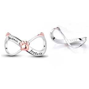 Striebro 925 Nekonečno s labkou navždy, prívesok na náramok pre domáce zvieratko