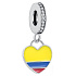 Charm Kolumbijská vlajka srdce - milujem Kolumbiu, prívesok na náramok cestovanie