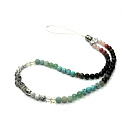Ochrana, láska, optimizmus, energia - kolekcia Clara, prívesok na mobilný telefón proti strate korálik z prírodného kameňa 6 mm / cca 41 cm