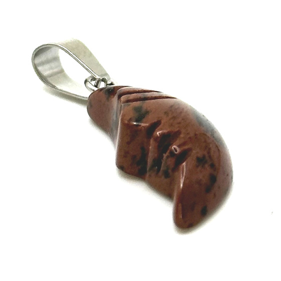 Jaspis červený mesiac prívesok prírodný kameň, ručne brúsená figúrka 2,2 x 10 mm, full care stone