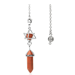 Jaspis Merkaba + kyvadlo, prívesok z prírodného kameňa 71 x 8 x 8 mm