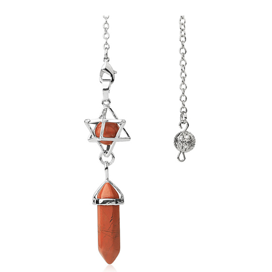 Jaspis Merkaba + kyvadlo, prívesok z prírodného kameňa 71 x 8 x 8 mm