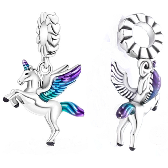 Strieborný prívesok 925 Pegasus, jednorožec lietajúci, prívesok na náramok