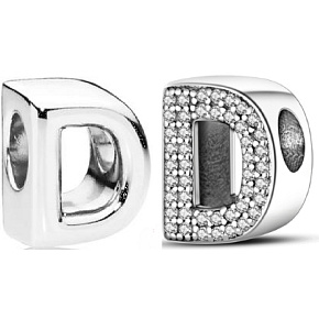 Prívesok Striebro 925 Abeceda písmeno D, korálik na náramok