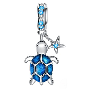 Prívesok zo striebra 925 Želva + morská hviezda 2v1, prívesok na náramok