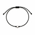 Dotek srdce | Nastavitelný šňůrkový náramek | Černá šňůrka • Stříbrné srdce | Symbol síly a elegance