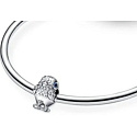 Striebro 925 Vták s modrým zirkónom, korálik na náramku zviera