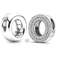 Prívesok Striebro 925 Abeceda písmeno O, korálik na náramok