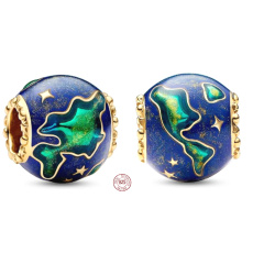 Charm Striebro 925 Planéta Zem, prívesok na náramok vesmír