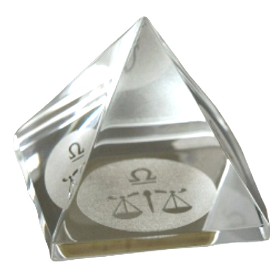 Krištáľové sklo Pyramída číra, Váhy znamenie zverokruhu