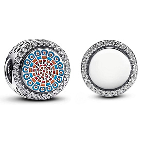 Prívesok Striebro 925 Francie Paris gravírovaný prívesok katedrála rozeta, korálik na cestovný náramok