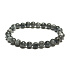 Larvikitový náramok elastický prírodný kameň, guľôčka 6 mm / 16 - 17 cm