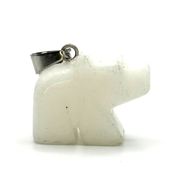 Prívesok Quartz Bear prírodný kameň, ručne brúsená figúrka 1,8 x 2,5 x 8 mm, najdokonalejší liečiteľ