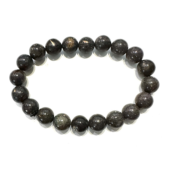 Opál čierny náramok elastický prírodný kameň, guľôčka 9 - 9,8 mm / 16 - 17 cm, kameň pre šťastie