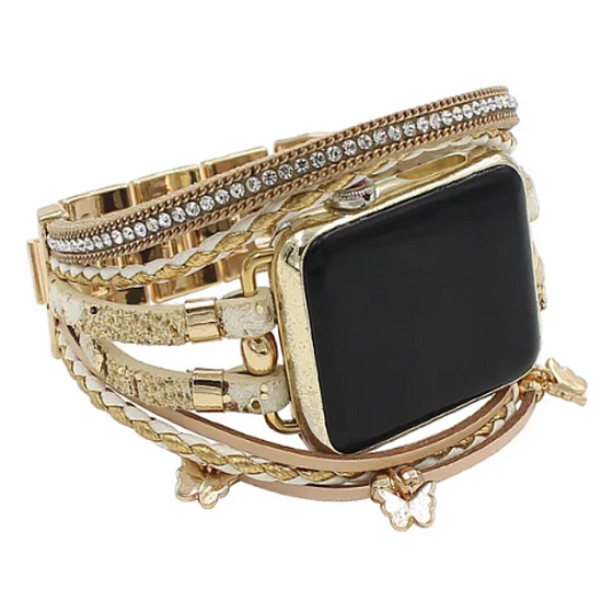 Ručne vyrobený zlatý remienok pre Apple Watch, veľkosť 38/40/41 mm