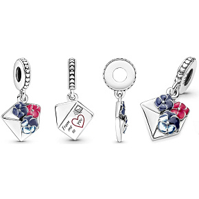 Striebro 925 Kvetinová obálka, prívesok náramku lásky