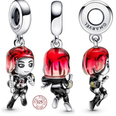 Strieborný prívesok 925 Marvel The Avengers, Black Widow, náramok Strieborný prívesok 925 Marvel The Avengers, Black Widow, náramok