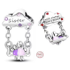 Striebro 925 Sestra - Vždy budem tvojou priateľkou, prívesok rodinný náramok
