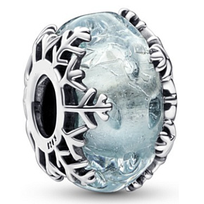 Prívesok Striebro 925 Zimná modrá snehová vločka náramok Vianoce