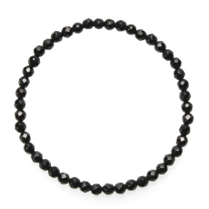 Onyx fazetový náramok elastický prírodný kameň, guľa 4 mm / 19 cm, kameň životnej sily