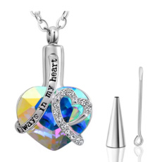 Pamätný prívesok, srdce, vodotesný, nerezová oceľ modrá - Navždy v srdci, 20 x 30 mm Pamätný prívesok, srdce, vodotesný, nerezová oceľ modrá - Navždy v srdci, 20 x 30 mm