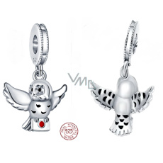 Striebro 925 Harry Potter - Sova Hedviga s listom, prívesok na náramok Striebro 925 Harry Potter - Sova Hedviga s listom, prívesok na náramok