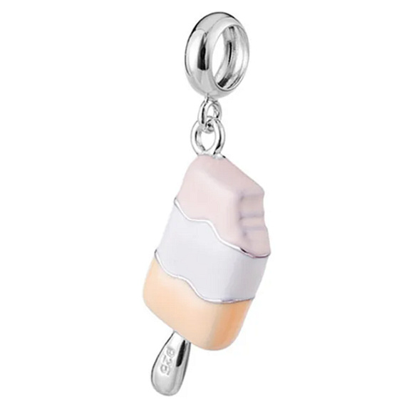 Charm Striebro 925 Trojfarebný nanuk, prívesok na náramok, jedlo a pitie