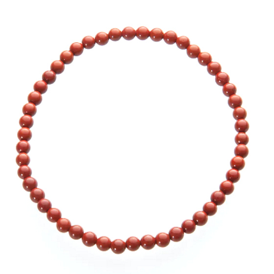 Jaspis červený náramok elastický prírodný kameň, guľôčka 4 mm / 19 cm, plná starostlivosť o kameň