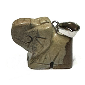Jaspis hnedý Slon prívesok prírodný kameň, ručne brúsená figúrka 1,8 x 2,5 x 8 mm, kameň pozitívnej energie