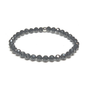Spinel fazetový náramok elastický prírodný kameň, guľa 5 mm / 16 - 17 cm