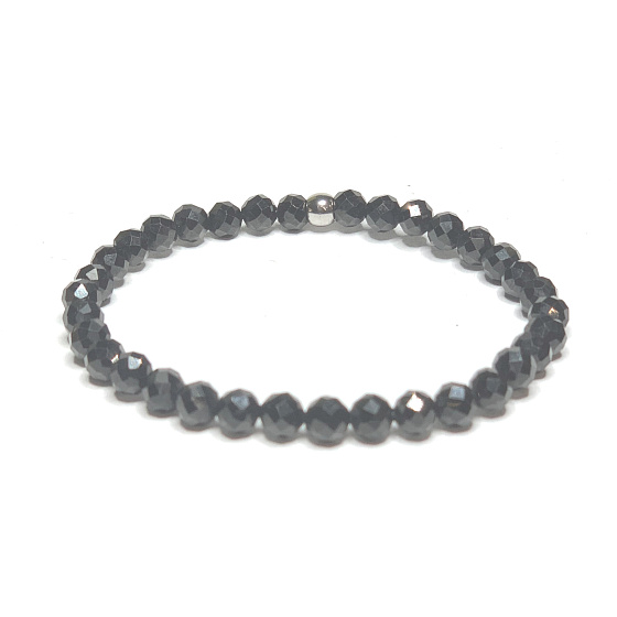 Spinel fazetový náramok elastický prírodný kameň, guľa 5 mm / 16 - 17 cm