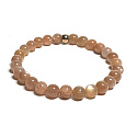 Mesačný kameň oranžový náramok elastický prírodný kameň, guľôčka 6 mm / 16-17 cm, kameň osudu