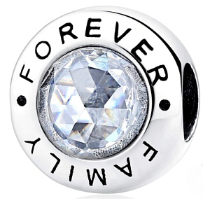 Prívesok zo striebra 925 Family forever, korálik na náramok family