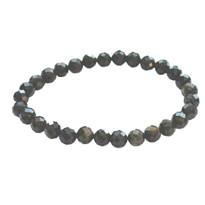 Obsidian zlatý náramek fazet elastický přírodní kámen, kulička 6 mm / 16 - 17cm, kámen záchrany Obsidian zlatý náramek fazet elastický přírodní kámen, kulička 6 mm / 16 - 17cm, kámen záchrany