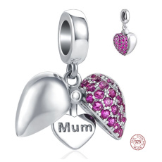 Striebro 925 Srdce otvárateľné I love you Mama, rodinný náramok prívesok Striebro 925 Srdce otvárateľné I love you Mama, rodinný náramok prívesok