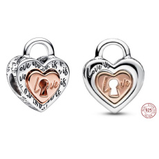 Striebro 925 Visiaci zámok ako deliteľný, korálik na náramku love