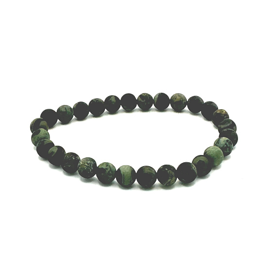 Jaspis Kambaba náramok elastický prírodný kameň, guľôčka 6 mm / 16 - 17 cm, kameň pozitívnej energie