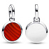 Charm Striebro 925 Mini medailón červený imitácia Achát, prívesok na náramok symbol