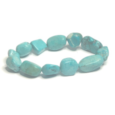 Tyrkenit Troml náramok elastický prírodný kameň z lesklých a zaoblených kameňov 16 - 17 cm, kameň mladých ľudí, ktorí hľadajú životný cieľ