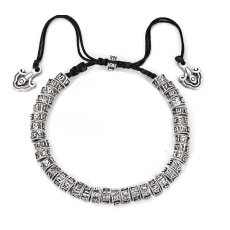 Tibetský budhizmus, Šesť slov, Mantra náramok ručne vyrobený uzol z lana, 16 - 28 cm