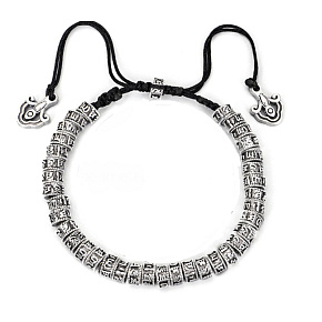 Tibetský budhizmus, Šesť slov, Mantra náramok ručne vyrobený uzol z lana, 16 - 28 cm Tibetský budhizmus, Šesť slov, Mantra náramok ručne vyrobený uzol z lana, 16 - 28 cm