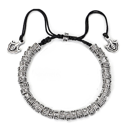 Tibetský budhizmus, Šesť slov, Mantra náramok ručne vyrobený uzol z lana, 16 - 28 cm