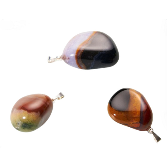 Sardonyx Troml prívesok prírodný kameň M, cca 2,5 cm, kameň šťastia a životnej sily