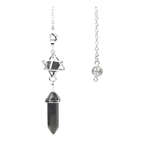 Zlatý kameň modrý Avanturín Merkaba kyvadlo, prívesok z prírodného kameňa 71 x 8 x 8 mm, kameň ambícií