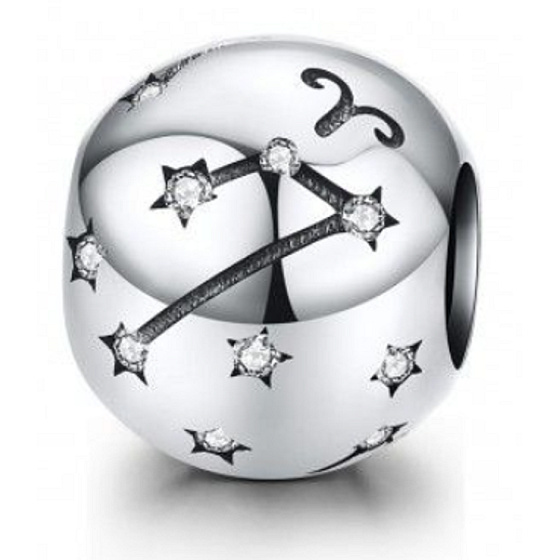 Charm znamenie zverokruhu Baran + zirkón, korálik na náramok 9 mm