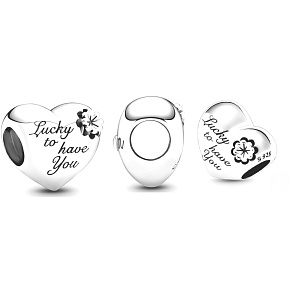 Prívesok Striebro 925 Srdce, matka, ďatelina, korálik na náramku rodina
