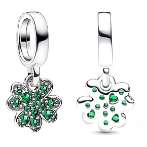 Šarm Striebro 925 Štvorlístok, prívesok na náramok pre šťastie Šarm Striebro 925 Štvorlístok, prívesok na náramok pre šťastie