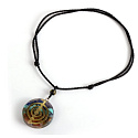 Orgonitový amulet, generátor energie 3,5 cm na voskovanej šnúre 60 cm